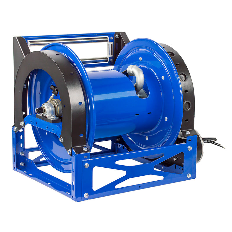 1680-1324-EF by Coxreels | 1600 Series | 1,500 PSI Motor Driven Hose Reel | 24V DC 1/3 HP Electric Motor | 1-1/2" Hose ID, 1-1/2" FNPT Inlet | Steel | 70ft Capacity, Hose Not Included