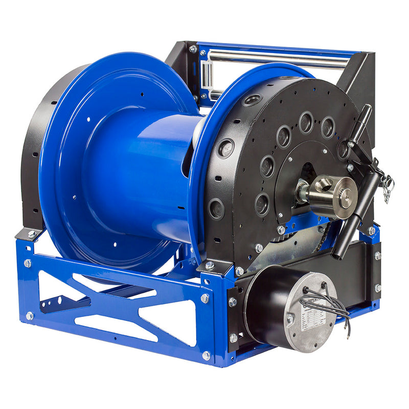 1660-1128-ED by Coxreels | 1600 Series | 4,000 PSI Motor Driven Hose Reel | 12V DC 1/2 HP Explosion Proof Electric Motor | 1" Hose ID, 1" FNPT Inlet | Steel | 130ft Capacity, Hose Not Included