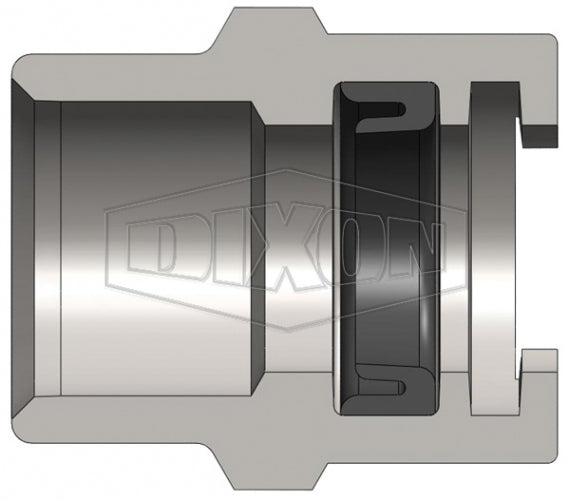 4NF8 by Dixon Valve | Pneumatic Quick Disconnect Coupling | Dix-Lock® N-Series | 1" Female NPTF x 1/2" Body Size | Socket | Nitrile Seal | Steel