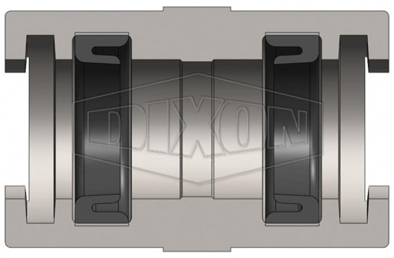 4N4N by Dixon Valve | Pneumatic Quick Disconnect Coupling | Dix-Lock® N-Series | Gender-Change Union | 1/2" Body Size | Coupler to Coupler | Steel