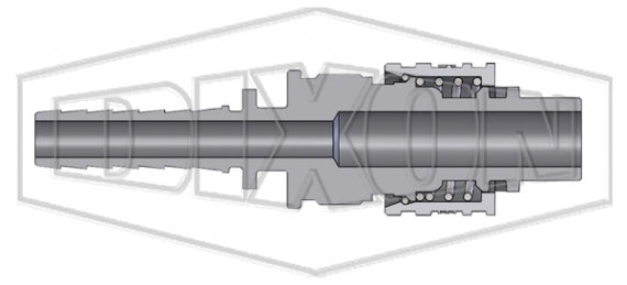 N4S6-S by Dixon Valve | Pneumatic Quick Disconnect Coupling | Dix-Lock® N-Series | Hose Barb | 3/4" Hose ID x 1/2" Body Size | Plug | 303 Stainless Steel
