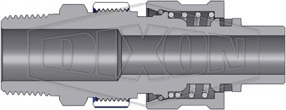 N4M6-B-LS by Dixon Valve | Pneumatic Quick Disconnect Coupling | Dix-Lock® N-Series | 3/4" Male NPTF x 1/2" Body Size | Plug with Locking Sleeve | Brass