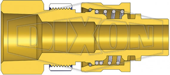 N4F4-B-LS by Dixon Valve | Pneumatic Quick Disconnect Coupling | Dix-Lock® N-Series | 1/2" Female NPTF x 1/2" Body Size | Plug with Locking Sleeve | Brass