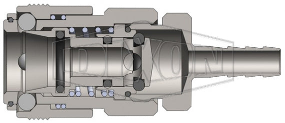 2NKS2 by Dixon Valve | Pneumatic Quick Disconnect Coupling | NK-Series | Hose Barb | 1/4" Hose ID x 1/4" Japanese Industrial Interchange | Socket | Nitrile Seal | Steel