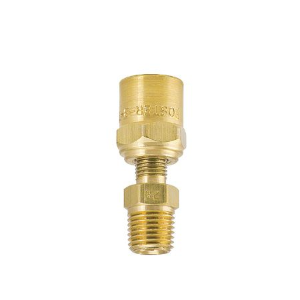 B-183-6104 Breco by Foster | Reusable Hose Fitting | Non Swivel Adapter | 3/8" ID x 5/8" OD | 1/4" Male NPT Thread | Straight | Brass