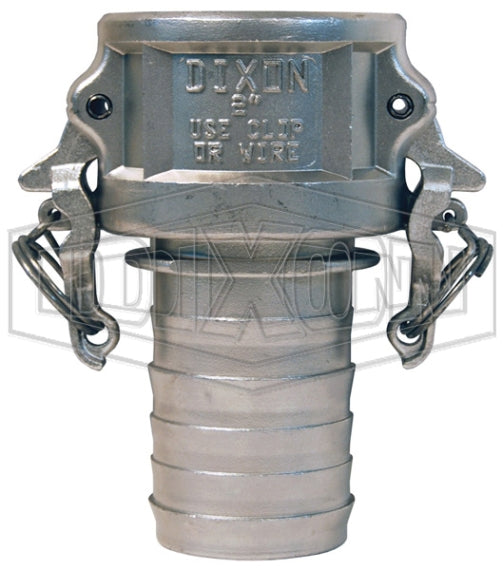 RC300BLNO by Dixon Valve | Boss-Lock Cam & Groove Coupler | Type C | 3" Coupler x 3" Notched Hose Shank | 316 Stainless Steel