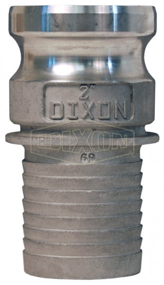 200ENOSSS by Dixon Valve | Cam & Groove Adapter | Type E | 2" Adapter x 2" Notched NOS Hose Shank | 316 Stainless Steel