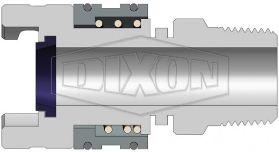 4PM4 by Dixon Valve | Pneumatic Quick Disconnect Coupling | Dual-Lock P-Series | 1/2" Male NPTF x 1/2" Body Size | Socket | Nitrile Seal | Steel