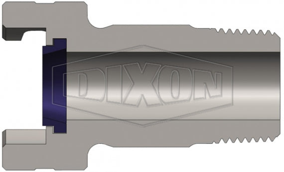 P4M4-B by Dixon Valve | Pneumatic Quick Disconnect Coupling | Dual-Lock P-Series | 1/2" Male NPTF x 1/2" Body Size | Plug | Nitrile Seal | Brass