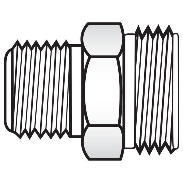 A68 by Kurt Hydraulics | Rubber Hose Air Brake Adapter | 3/8" Hose to 1/2" Pipe