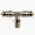 PCDT2601-06-06-08-B by Brennan Inc. | -06 Tube x -06 Tube x -08 Male NPT Branch | Tee | Nickel Plated Brass