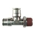 PCDT2605-04-02-04-B by Brennan Inc. | -04 Tube x -02 Male NPT Run x -04 Tube | Tee | Nickel Plated Brass