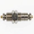 PCDT2700-04-04-B by Brennan Inc. | -04 Tube x -04 Tube Bulkhead Union | Straight | Nickel Plated Brass