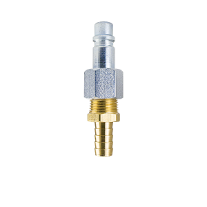 B-B4S4-S Breco by Foster | One Way Shut-Off | B Series | 1/2" Plug x 1/2" Hose Stem | Steel/Brass