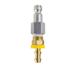 B-J2PS2-S Breco by Foster | J Series | Quick Disconnect | 1/4" Tru-Flate Interchange Plug x 1/4" Push-On Hose Stem | Steel/Brass