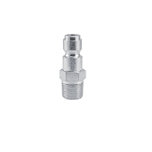 B-J2M1-S Breco by Foster | J Series | Quick Disconnect | 1/4" Tru-Flate Interchange Plug x 1/8" Male NPT Thread | Steel