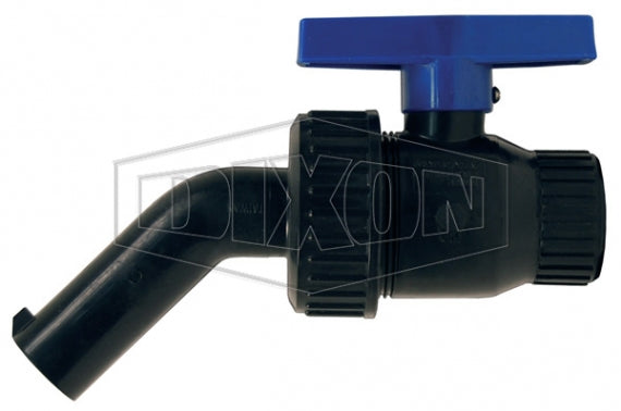 SUBVN100 by Dixon Valve | 45° Single Union Nozzle Valve | Full Port | 1 " Female NPT | Polypropylene