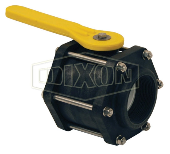PVFP300 by Dixon Valve | 6-Bolt Ball Valve | Full Port | 3" Female NPT x 3" Female NPT | Polypropylene