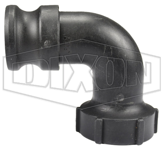 90PPA150 by Dixon Valve | Cam & Groove Adapter | 90° Elbow | Type A | 1-1/2" Adapter x 1-1/2" Female NPT | Polypropylene