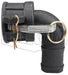 90PPC150 by Dixon Valve | Cam & Groove Coupler | 90° Elbow | Type C | 1-1/2" Coupler x 1-1/2" Hose Shank | Polypropylene