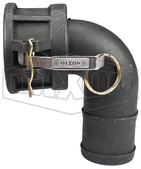 90PPC200 by Dixon Valve | Cam & Groove Coupler | 90° Elbow | Type C | 2" Coupler x 2" Hose Shank | Polypropylene