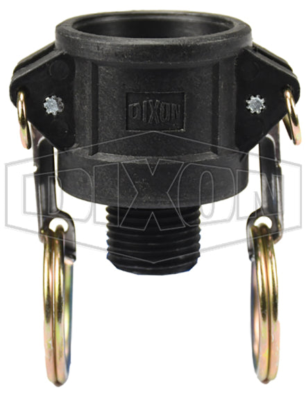 PPB50 by Dixon Valve | Cam & Groove Reducer (Jump Size) Coupler | Type B | 3/4" Coupler x 1/2" Male NPT | Polypropylene