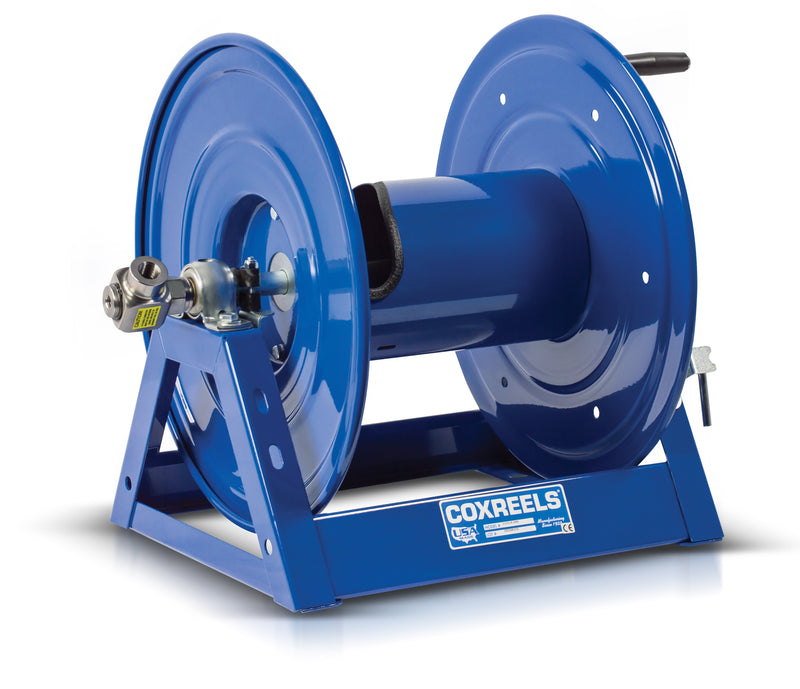 1125P-4-6 by Coxreels | 1125 Pure Flow Series | 6,000 PSI Hand Crank Hose Reel for Breathing Air & Clean Fluids | 1/2" Hose ID, 1/2" FNPT Inlet | Steel | 100ft Capacity, Hose Not Included