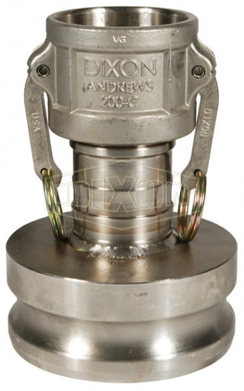 2040-DA-SS by Dixon Valve | Cam & Groove Reducer (Jump Size) Coupling | Type DA | 2" Coupler x 4" Adapter | 316 Stainless Steel