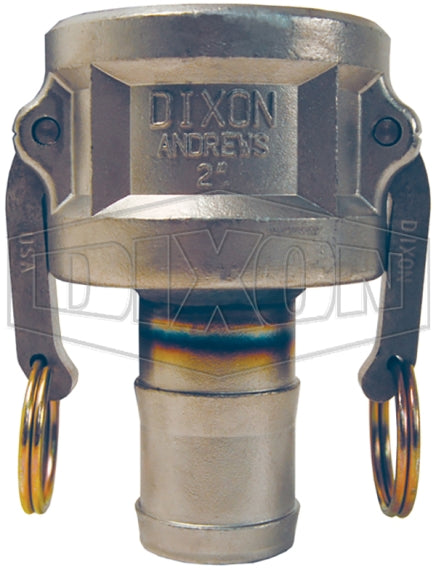 1510-C-SS by Dixon Valve | Cam & Groove Reducer (Jump Size) Coupler | Type C | 1-1/2" Coupler x 1" Hose Shank | 316 Stainless Steel