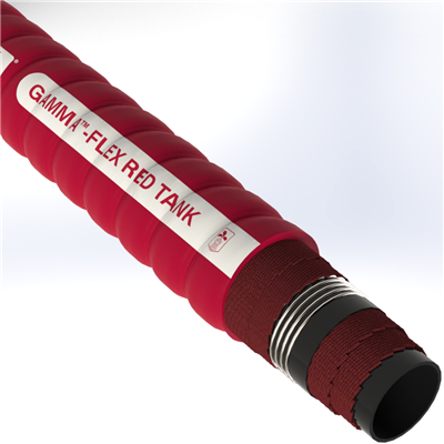 RTA15F1-2.0 by Texcel | GAMMA™-FLEX RED TANK Series | Corrugated Tank Truck Hose | 2" Hose ID | 150 PSI | 29 in/Hg Vacuum Rated | Red