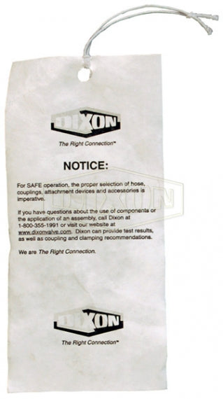 DWL100 by Dixon Valve | Safety Tag | 5" Length x 2-3/8" Width | Pack of 100
