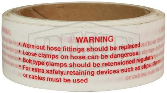 DSTW by Dixon Valve | Safety Tape | 1-1/2" Length | 55 Yard Length (255 Warnings)