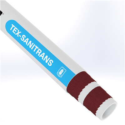 SAND-4.0T by Texcel | TEX-SANITRANS Series | FDA Sanitary Discharge Hose | 4" Hose ID | 150 PSI | Gray