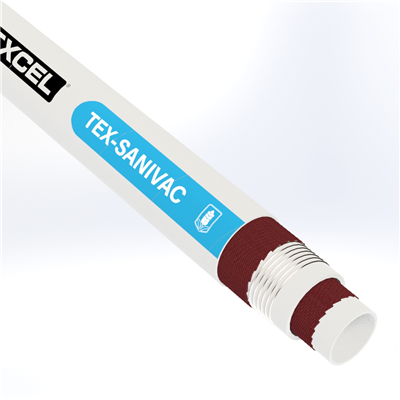 SANV-1.5 by Texcel | TEX-SANIVAC Series | FDA Sanitary Vacuum Hose | 1-1/2" Hose ID | 150 PSI | White
