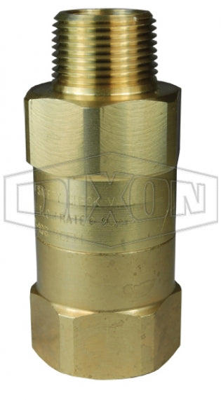 SCVL3 by Dixon Valve | Safety Check Valve | 3/8" Hose ID | 3/8" Male NPT x 3/8" Female NPT | 30-36 SCFM Cut-Off Flow Rate | Brass