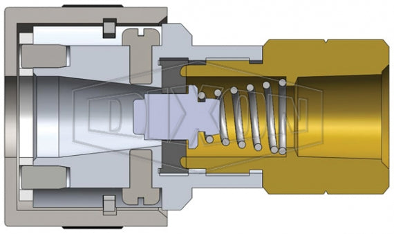 2SHDF3 by Dixon Valve | Pneumatic Quick Disconnect Coupling | SHD-Series | 3/8" Female NPT x 1/4" Twist-Lock Interchange | Socket | Nitrile Seal | Aluminum