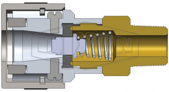4SHDM3 by Dixon Valve | Pneumatic Quick Disconnect Coupling | SHD-Series | 3/8" Male NPT x 1/2" Twist-Lock Interchange | Socket | Nitrile Seal | Aluminium