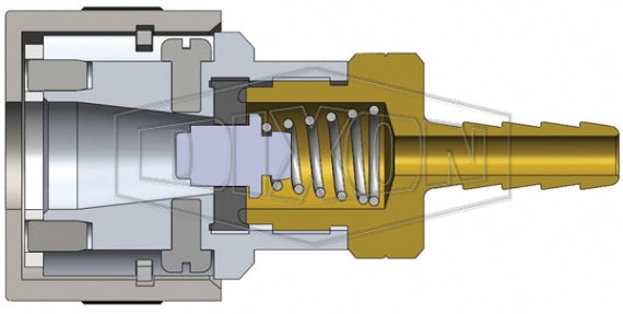 4SHDS4 by Dixon Valve | Pneumatic Quick Disconnect Coupling | SHD-Series | Hose Barb | 1/2" Hose ID x 1/2" Twist-Lock Interchange | Socket | Nitrile Seal | Aluminium