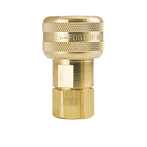 B-2BF3-B-SL Breco by Foster | 1-Way Automatic Sockets w/ Sleeve Lock | B Series | 1/4" Socket x 3/8" Female NPT Thread | Straight | Brass