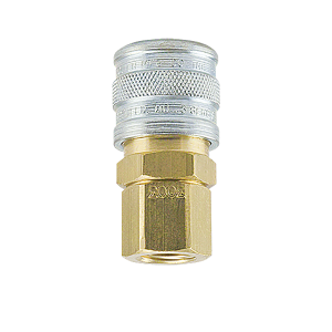 D320BL Breco by Foster | D Series | One Way Shut-Off | Quick Disconnect w/ Ball Lock | 1/4" Socket x 1/8" Female NPT Thread | Straight | Brass/Steel