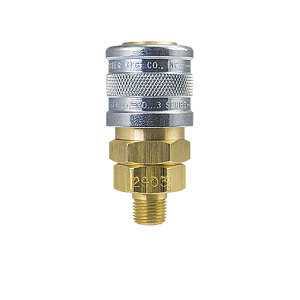 D341 Breco by Foster | D Series | One Way Shut-Off | Quick Disconnect | 1/4" Socket x 1/4" Male NPT Thread | Straight | Brass/Steel