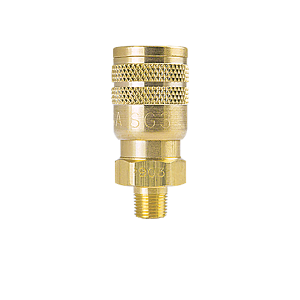 B-2CM2-B Breco by Foster | 1-Way Manual Sleeve Guard Sockets | C Series | 1/4" Socket x 1/4" Male NPT Thread | Straight | Brass