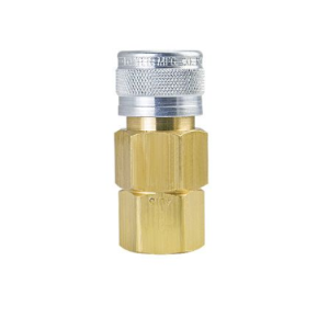 D560BL Breco by Foster | D Series | One Way Shut-Off | Quick Disconnect w/ Ball Lock | 1/2" 1-Way Shut-Off Socket x 3/8" Female NPT Thread | Straight | Brass/Steel