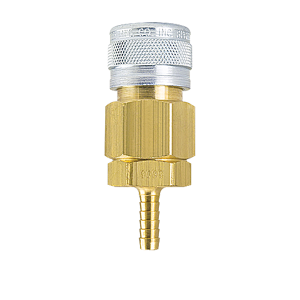 D562 Breco by Foster | D Series | One Way Shut-Off | Quick Disconnect | 1/2" 1-Way Manual Socket x 3/8" Hose Stem | Straight | Brass/Steel