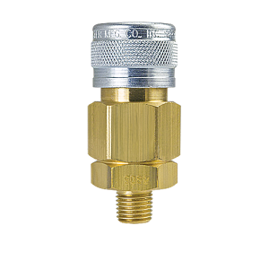 D581 Breco by Foster | D Series | One Way Shut-Off | Quick Disconnect | 1/2" 1-Way Shut-Off Socket x 1/2" Male NPT Thread | Straight | Brass/Steel