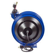 C-L350-5012-X by Coxreels | C Air-Electric Series | 300 PSI Spring Driven Air Hose & Power Cord Combination Reel | 3/8" Hose ID, 3/8" FNPT Inlet x 3/8" MNPT Hose End | 12/3 SJO Cord, 20A | Steel | 50ft PVC Hose & 50ft Cord Included