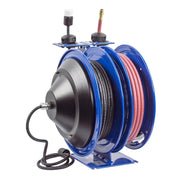 C-L350-5016-X by Coxreels | C Air-Electric Series | 300 PSI Spring Driven Air Hose & Power Cord Combination Reel | 3/8" Hose ID, 3/8" FNPT Inlet x 3/8" MNPT Hose End | 16/3 SJTO Cord, 13A | Steel | 50ft PVC Hose & 50ft Cord Included