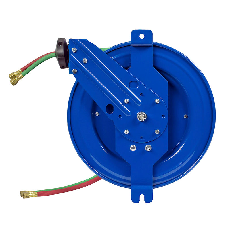 SG17WL-150 by Coxreels | SGW Series | 200 PSI Side Mount Spring Driven Hose Reel with Guide Arm for Oxy-Acetylene Welding | 1/4" Hose ID, 1/4" FNPT Inlet | Steel | 50ft Capacity, Hose Not Included