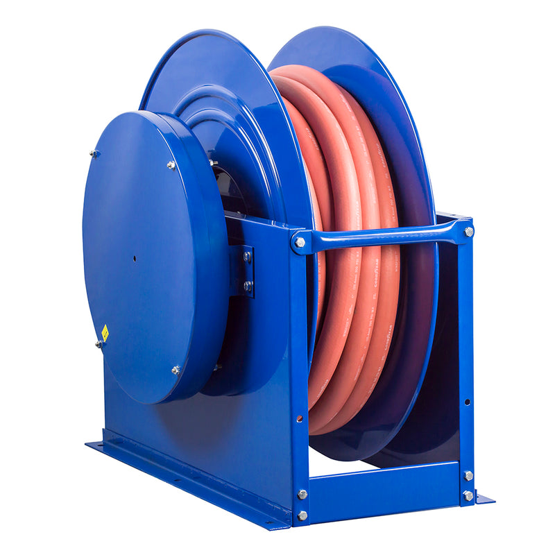 SMP-5100 by Coxreels | SP Series | 1,500 PSI Spring Driven Hose Reel | 3/4" Hose ID, 3/4" FNPT Inlet x 3/4" MNPT Hose End | Steel | 100ft Rubber Hose Included