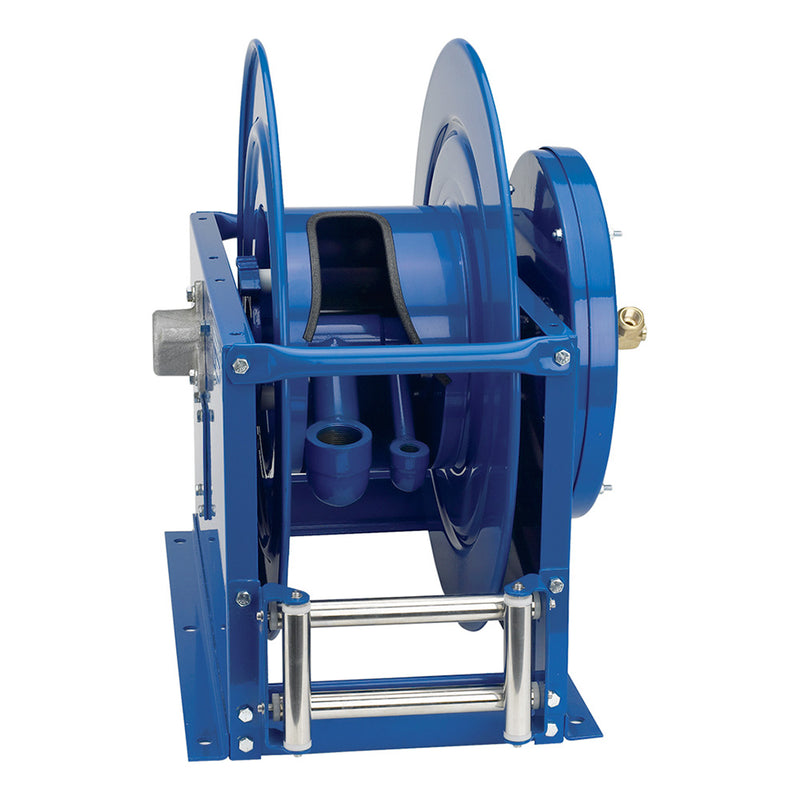 VA-DLPL-825 by Coxreels | V Series | Dual Hose Spring Driven Vacuum Hose Reel | 1-1/2" Hose ID, 1-1/2" FNPT Inlet | Steel | 25ft Capacity, Hose Not Included